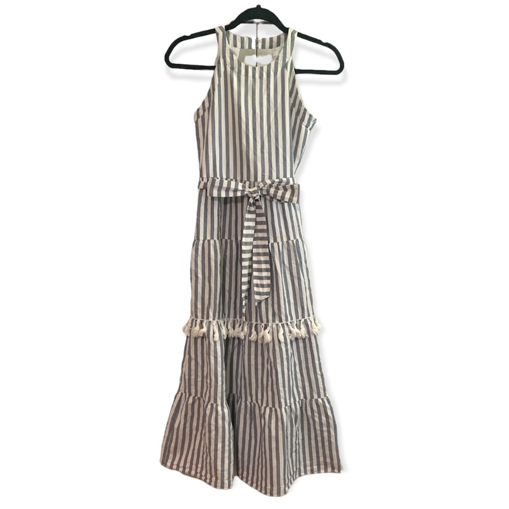Rare Editions Girls Grey & White Maxi dress sz 16